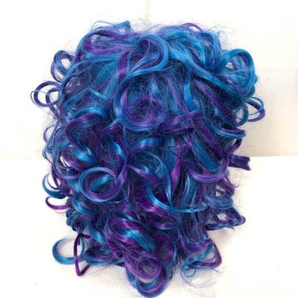 Fashion Wig Blue and Purple Curly Costume Cosplay New Heat Resistant - Picture 2 of 10